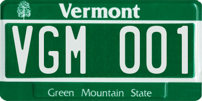 VT license plate VGM001