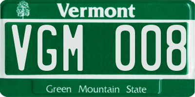 VT license plate VGM008