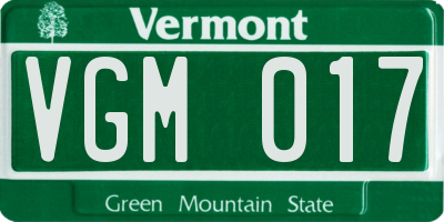 VT license plate VGM017