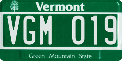 VT license plate VGM019