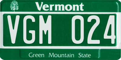 VT license plate VGM024