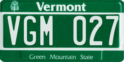 VT license plate VGM027