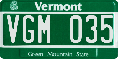 VT license plate VGM035