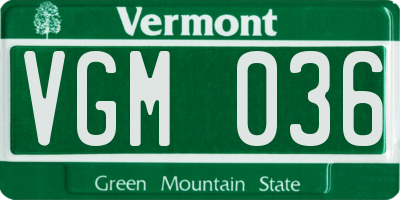 VT license plate VGM036