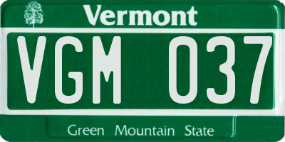 VT license plate VGM037