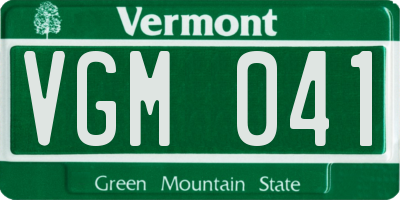 VT license plate VGM041