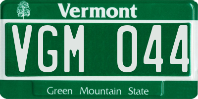 VT license plate VGM044