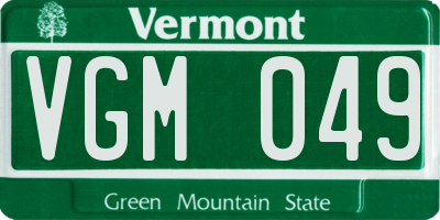 VT license plate VGM049