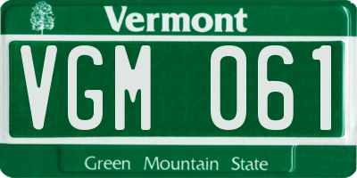VT license plate VGM061