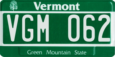 VT license plate VGM062