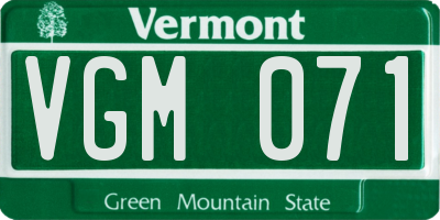 VT license plate VGM071