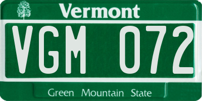 VT license plate VGM072