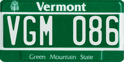 VT license plate VGM086