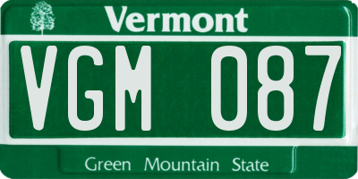 VT license plate VGM087