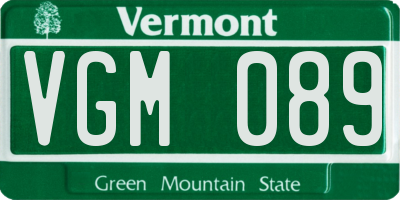 VT license plate VGM089