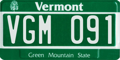 VT license plate VGM091