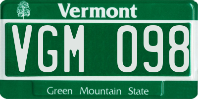 VT license plate VGM098