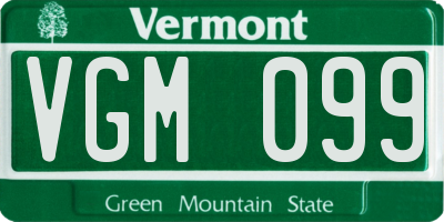 VT license plate VGM099