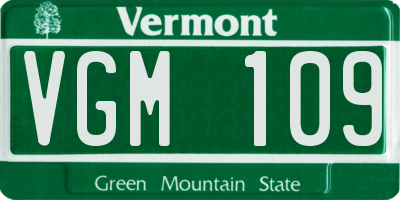 VT license plate VGM109