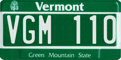 VT license plate VGM110
