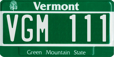 VT license plate VGM111