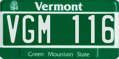 VT license plate VGM116