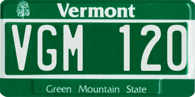 VT license plate VGM120
