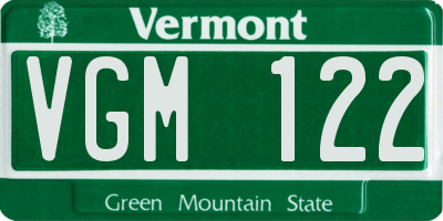VT license plate VGM122