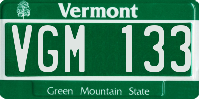 VT license plate VGM133