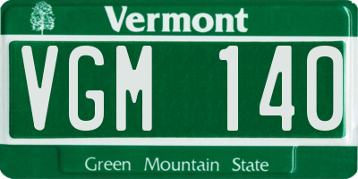 VT license plate VGM140