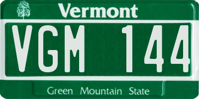 VT license plate VGM144