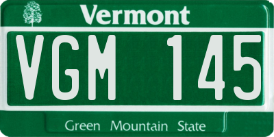 VT license plate VGM145