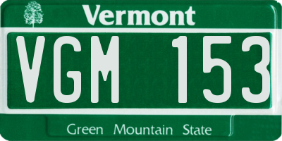 VT license plate VGM153