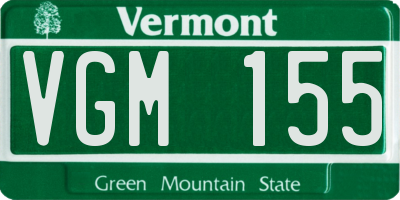 VT license plate VGM155