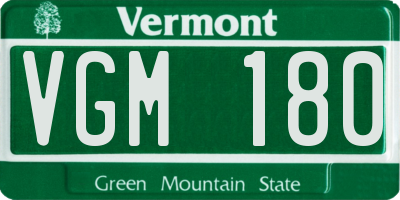 VT license plate VGM180