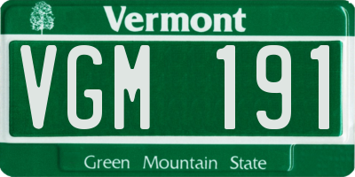 VT license plate VGM191