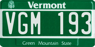 VT license plate VGM193