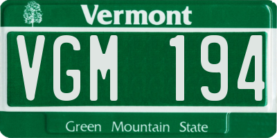 VT license plate VGM194