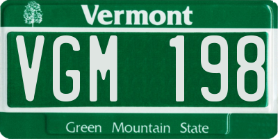 VT license plate VGM198