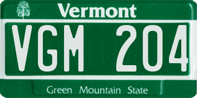 VT license plate VGM204