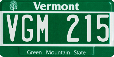VT license plate VGM215