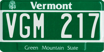 VT license plate VGM217