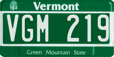 VT license plate VGM219