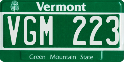 VT license plate VGM223