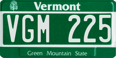 VT license plate VGM225
