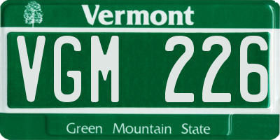 VT license plate VGM226