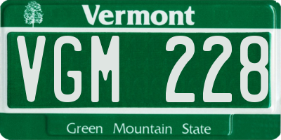 VT license plate VGM228