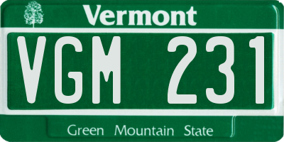 VT license plate VGM231