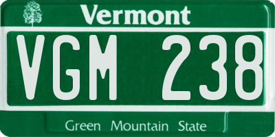 VT license plate VGM238