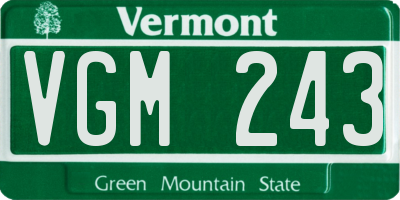 VT license plate VGM243